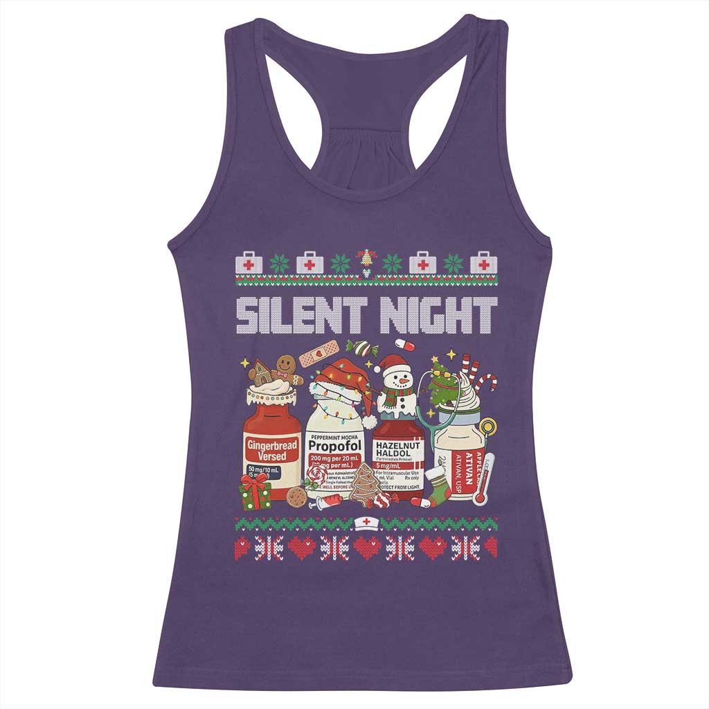 Silent Night Christmas Racerback Tank Top Funny ICU Nurse Xmas - Wonder Print Shop