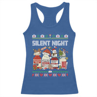 Silent Night Christmas Racerback Tank Top Funny ICU Nurse Xmas - Wonder Print Shop