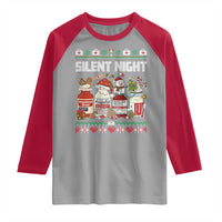 Silent Night Christmas Raglan Shirt Funny ICU Nurse Xmas - Wonder Print Shop