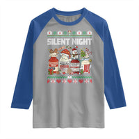 Silent Night Christmas Raglan Shirt Funny ICU Nurse Xmas - Wonder Print Shop