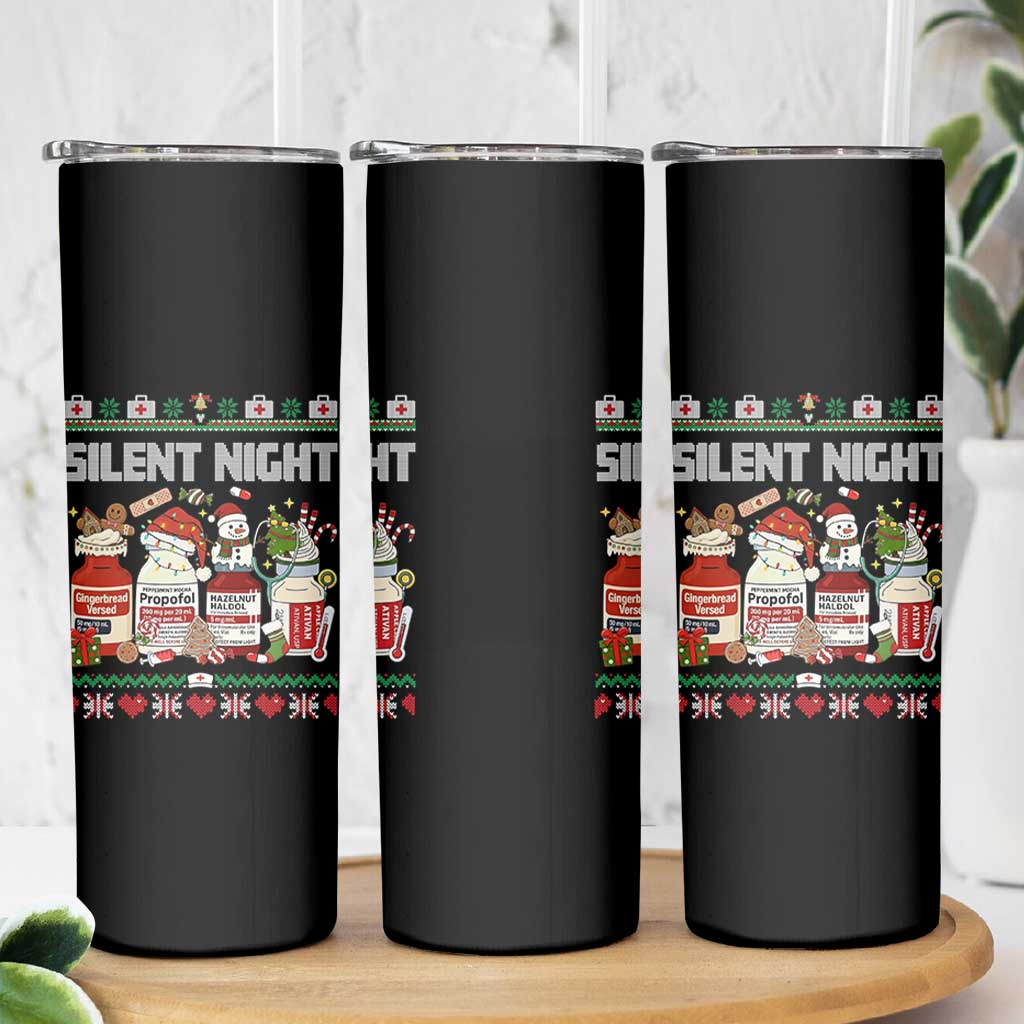 Silent Night Christmas Skinny Tumbler Funny ICU Nurse Xmas - Wonder Print Shop