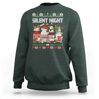Silent Night Christmas Sweatshirt Funny ICU Nurse Xmas - Wonder Print Shop