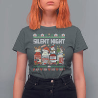 Silent Night Christmas T Shirt For Women Funny ICU Nurse Xmas - Wonder Print Shop