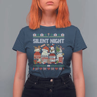 Silent Night Christmas T Shirt For Women Funny ICU Nurse Xmas - Wonder Print Shop