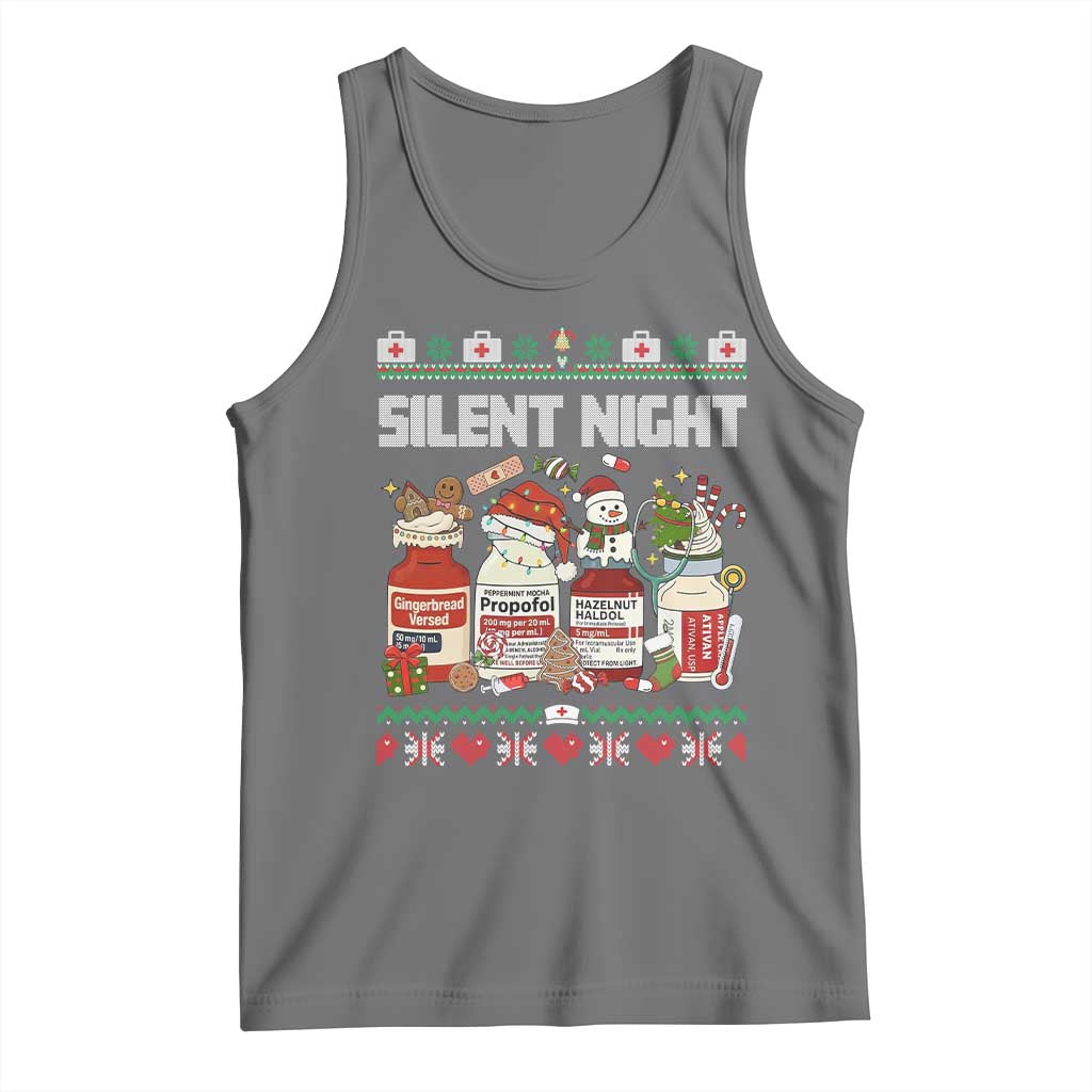 Silent Night Christmas Tank Top Funny ICU Nurse Xmas - Wonder Print Shop