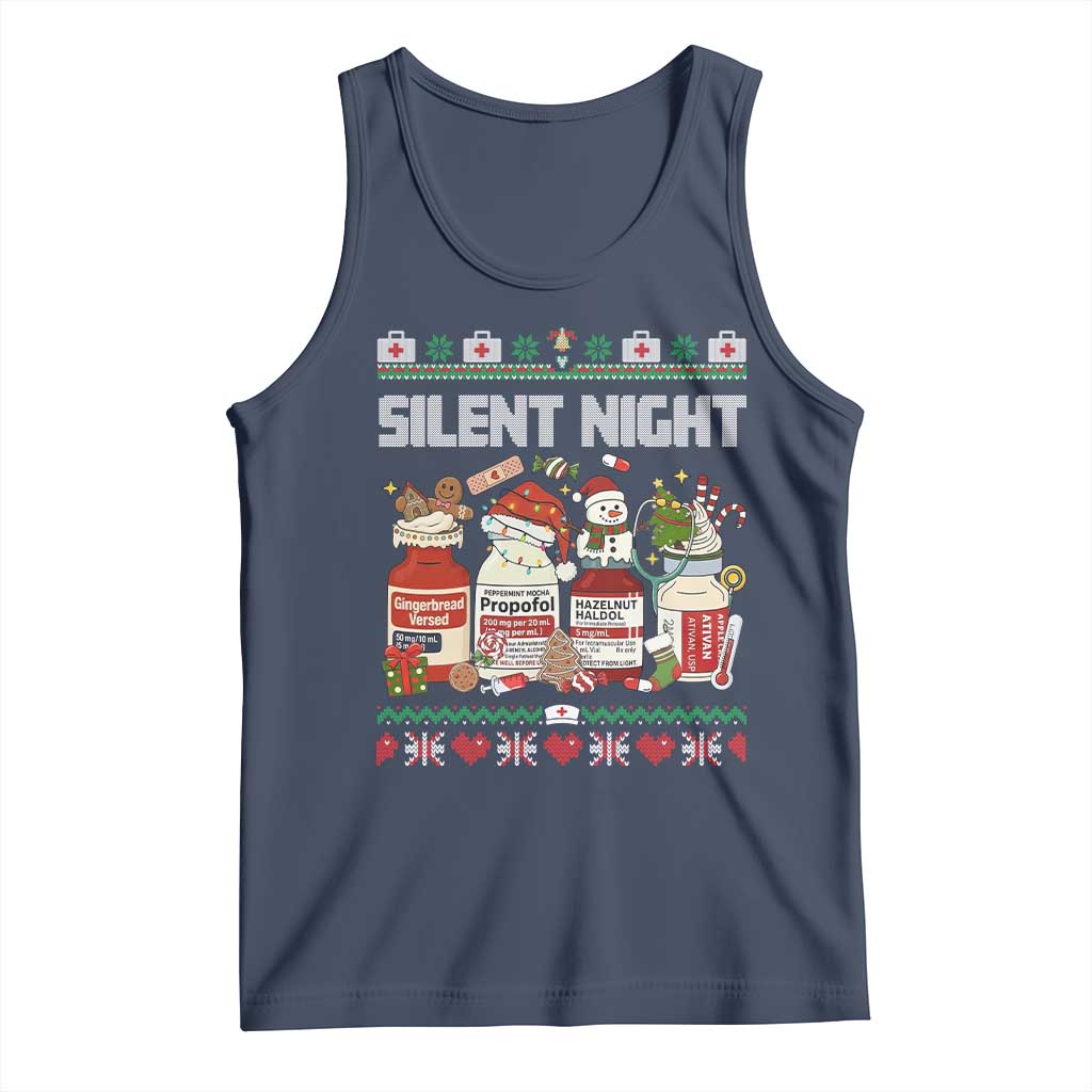 Silent Night Christmas Tank Top Funny ICU Nurse Xmas - Wonder Print Shop