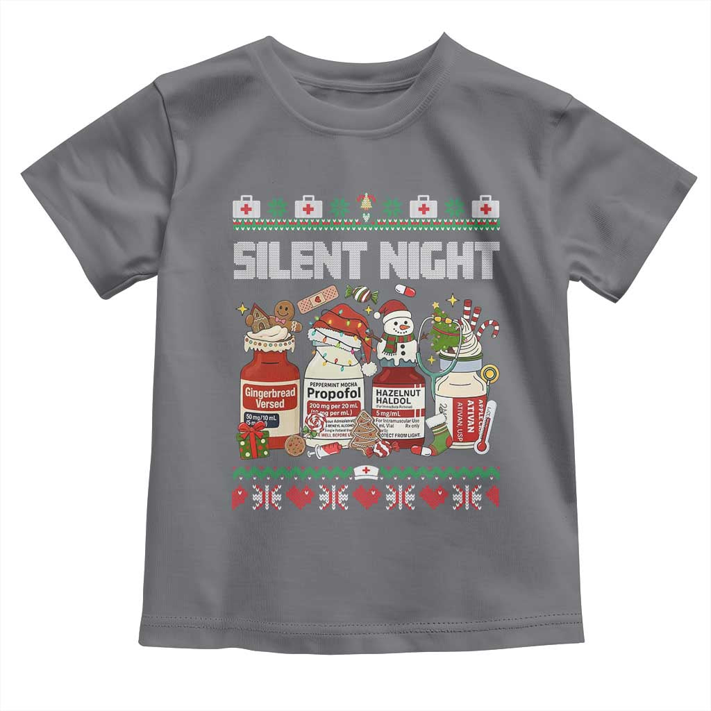 Silent Night Christmas Toddler T Shirt Funny ICU Nurse Xmas - Wonder Print Shop