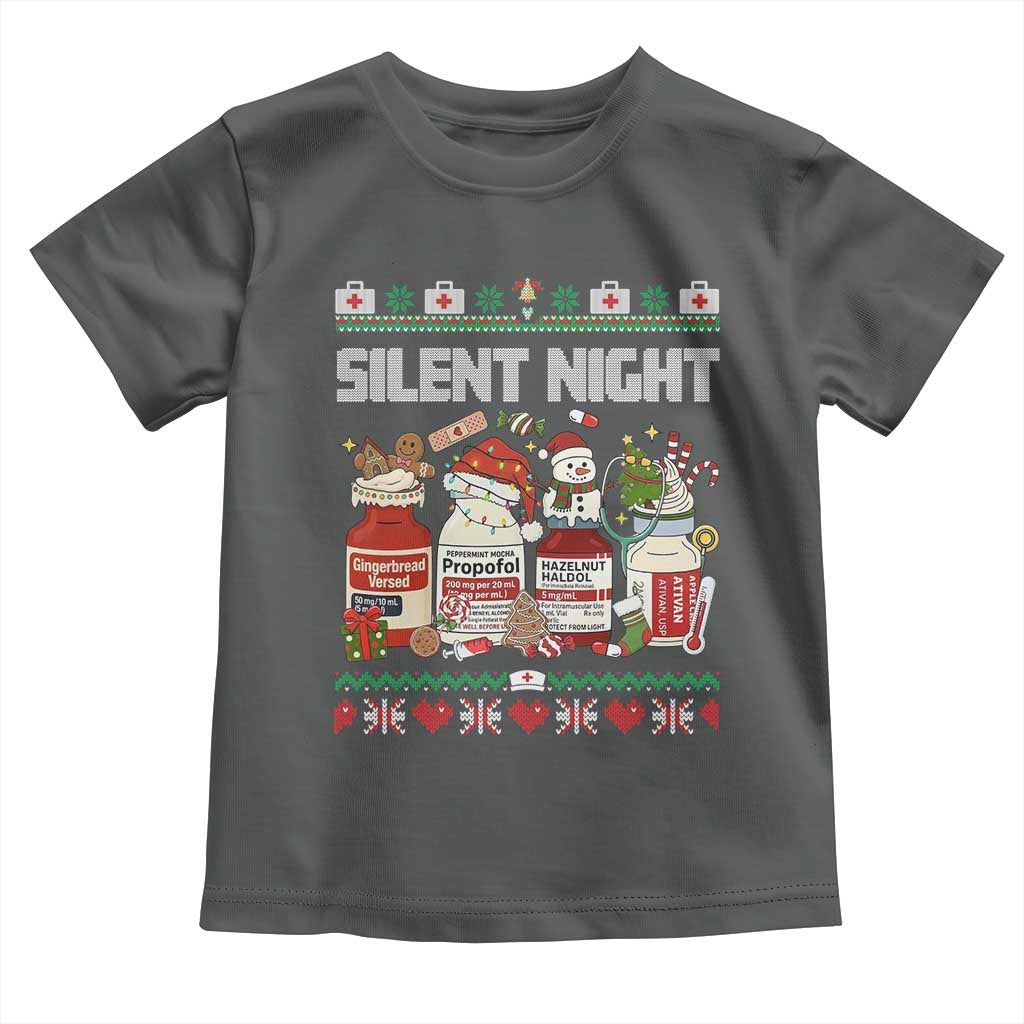 Silent Night Christmas Toddler T Shirt Funny ICU Nurse Xmas - Wonder Print Shop
