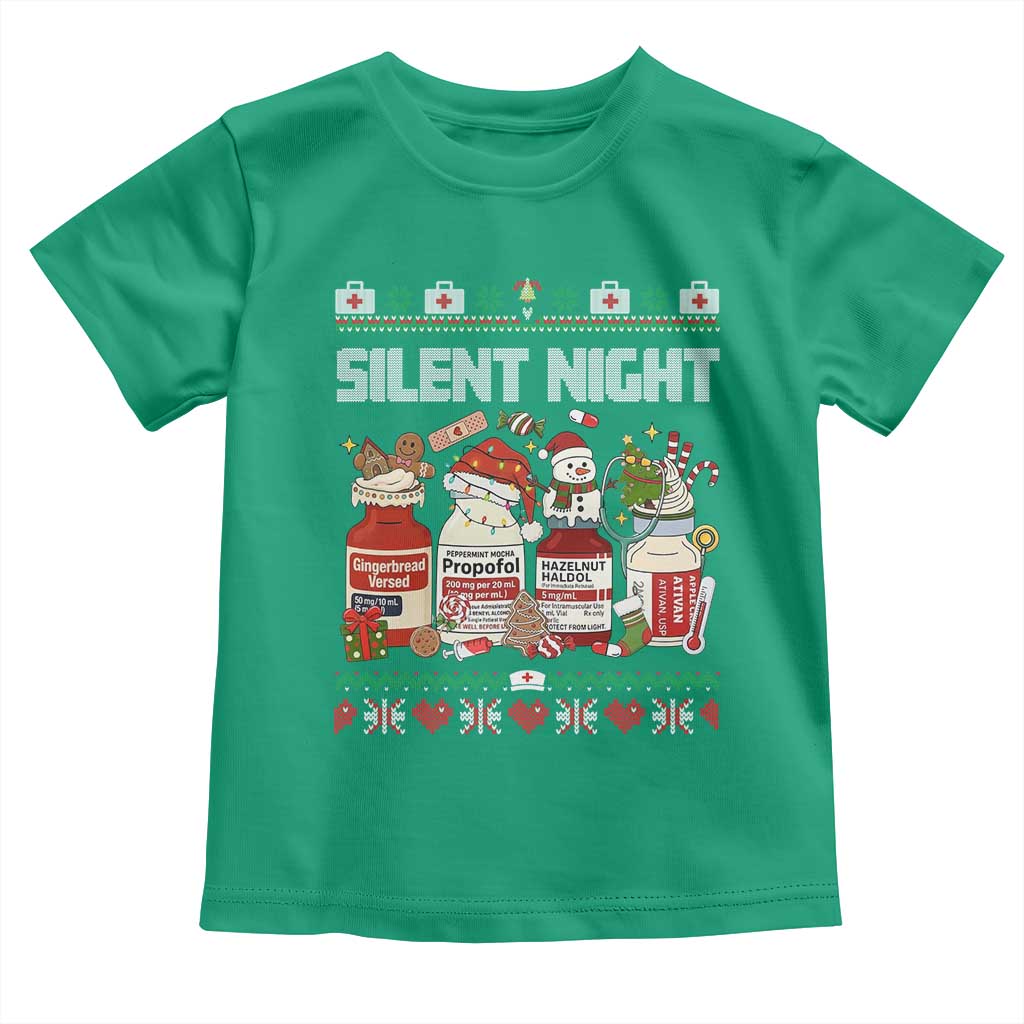 Silent Night Christmas Toddler T Shirt Funny ICU Nurse Xmas - Wonder Print Shop