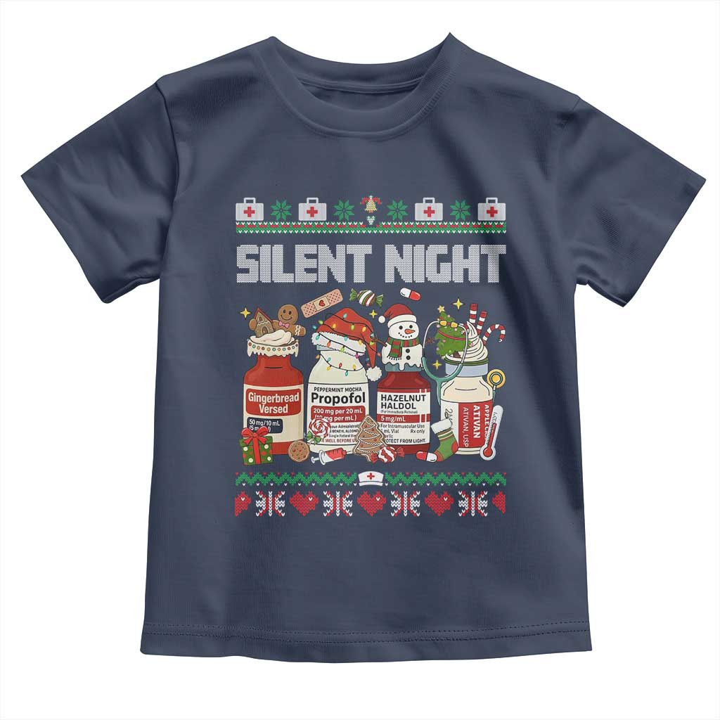 Silent Night Christmas Toddler T Shirt Funny ICU Nurse Xmas - Wonder Print Shop