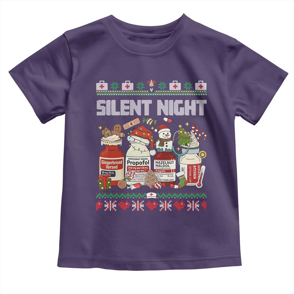 Silent Night Christmas Toddler T Shirt Funny ICU Nurse Xmas - Wonder Print Shop