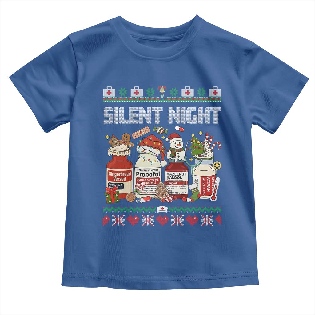 Silent Night Christmas Toddler T Shirt Funny ICU Nurse Xmas - Wonder Print Shop