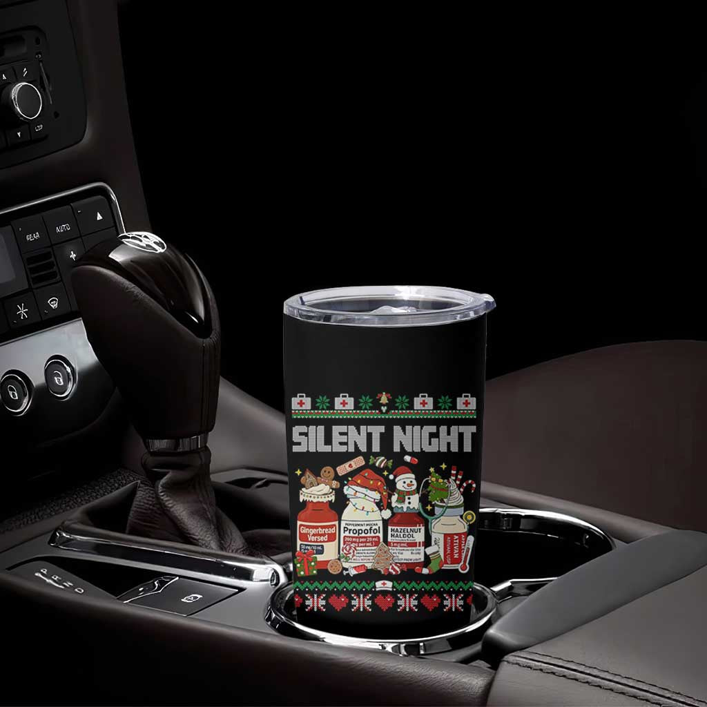 Silent Night Christmas Tumbler Cup Funny ICU Nurse Xmas - Wonder Print Shop