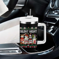 Silent Night Christmas Tumbler With Handle Funny ICU Nurse Xmas - Wonder Print Shop