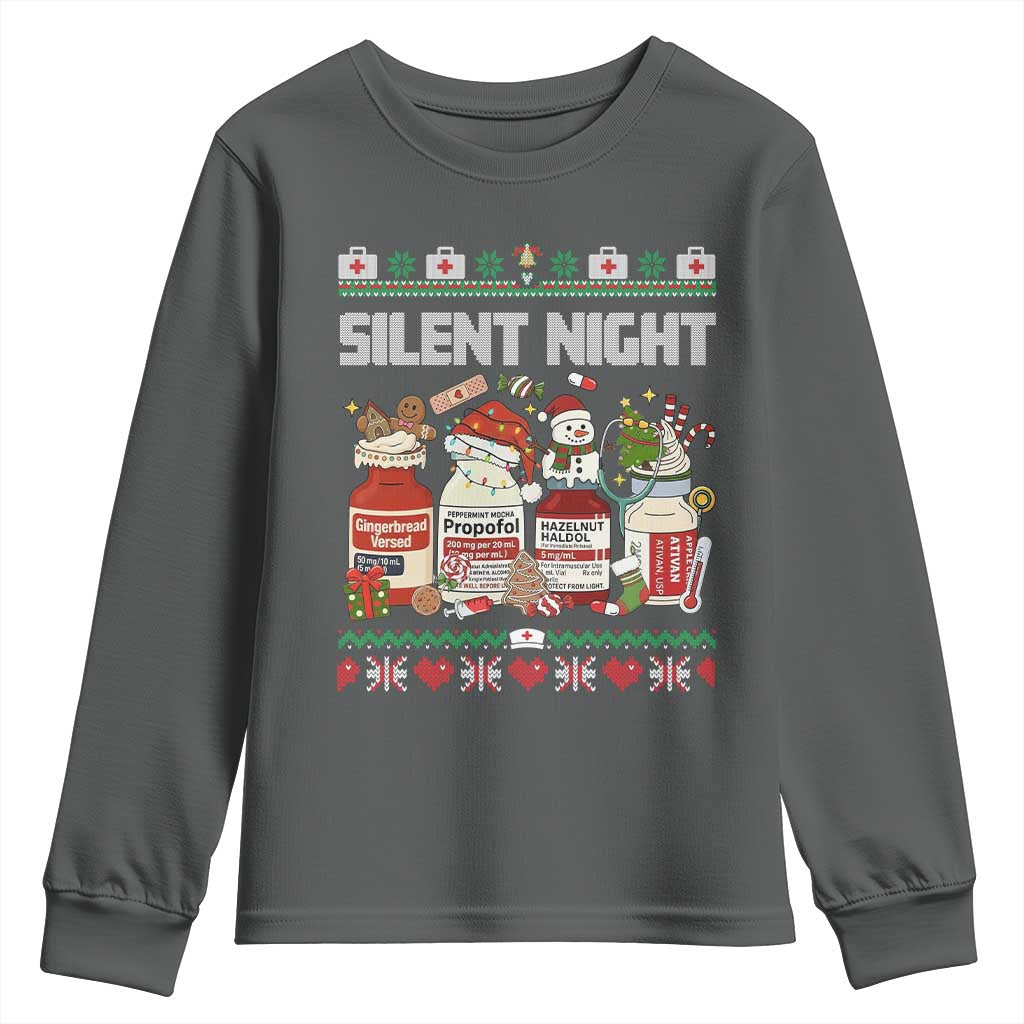 Silent Night Christmas Youth Sweatshirt Funny ICU Nurse Xmas - Wonder Print Shop