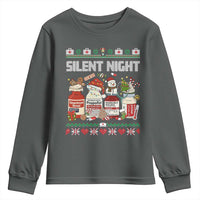 Silent Night Christmas Youth Sweatshirt Funny ICU Nurse Xmas - Wonder Print Shop