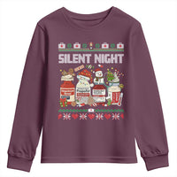 Silent Night Christmas Youth Sweatshirt Funny ICU Nurse Xmas - Wonder Print Shop