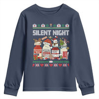 Silent Night Christmas Youth Sweatshirt Funny ICU Nurse Xmas - Wonder Print Shop