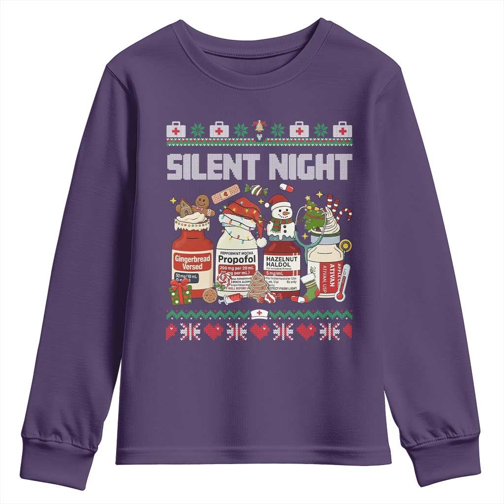 Silent Night Christmas Youth Sweatshirt Funny ICU Nurse Xmas - Wonder Print Shop