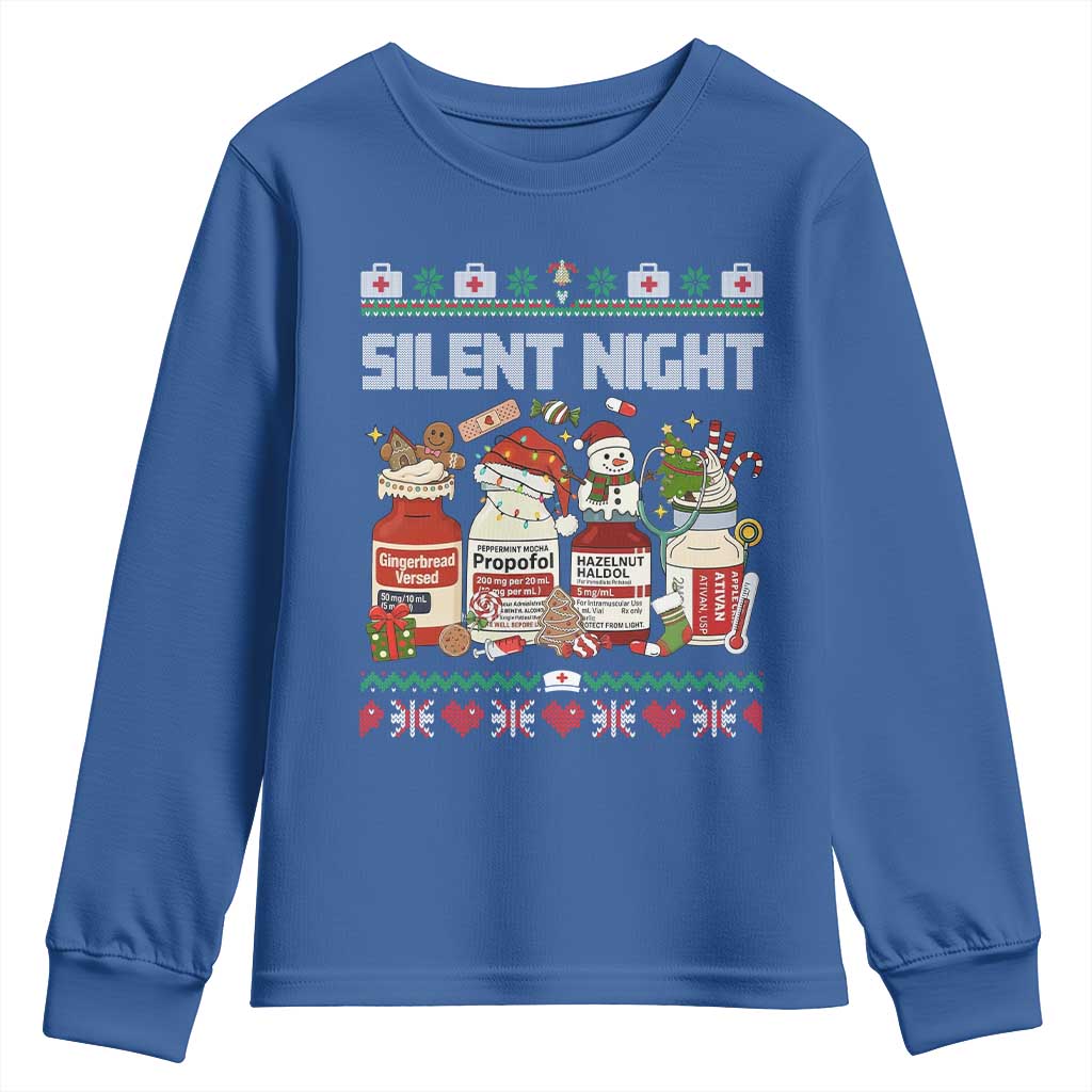 Silent Night Christmas Youth Sweatshirt Funny ICU Nurse Xmas - Wonder Print Shop