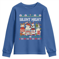 Silent Night Christmas Youth Sweatshirt Funny ICU Nurse Xmas - Wonder Print Shop
