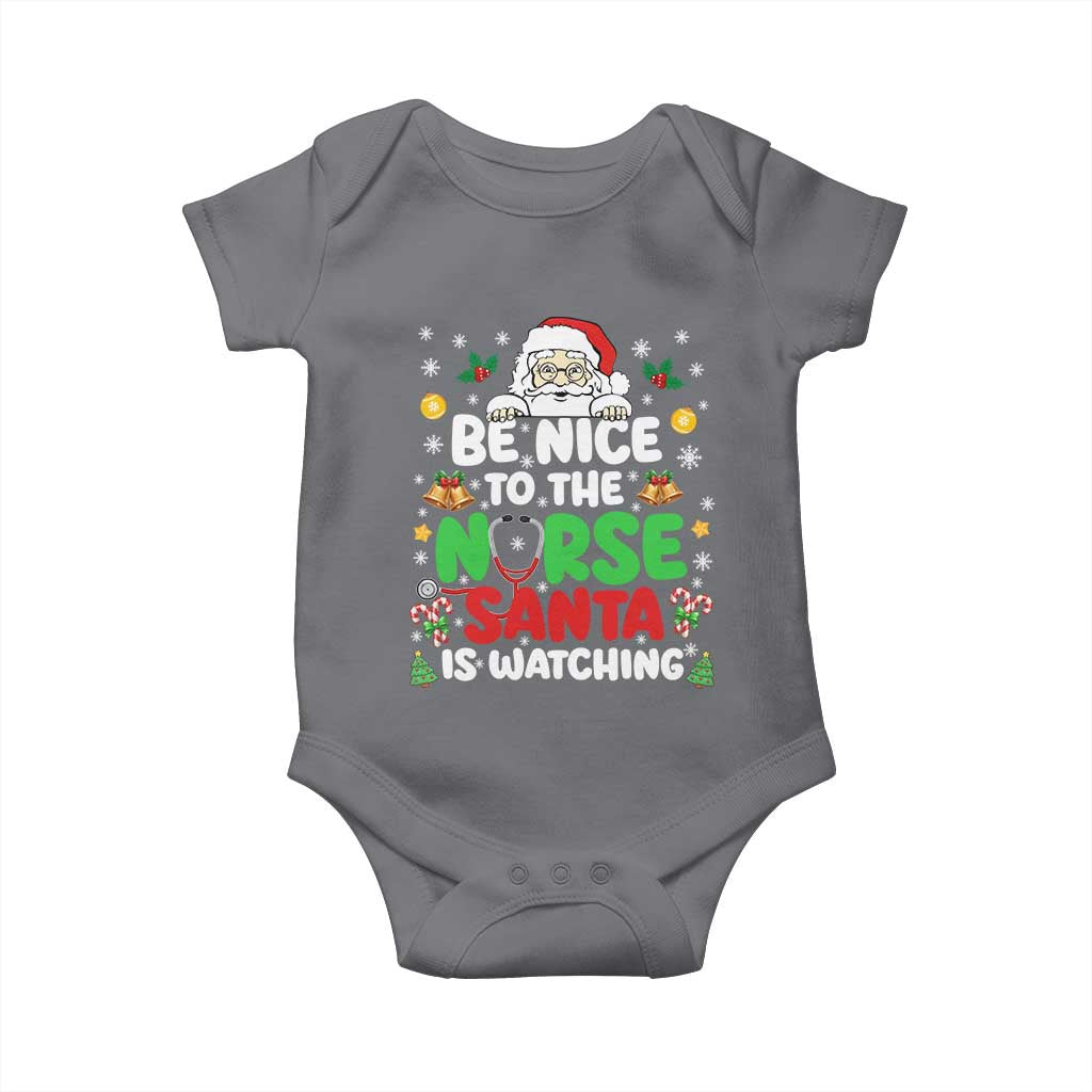 Christmas Nurse Baby Onesie Be Nice To The Nurse Santa Is Watching - Wonder Print Shop