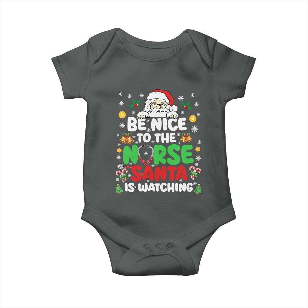 Christmas Nurse Baby Onesie Be Nice To The Nurse Santa Is Watching - Wonder Print Shop