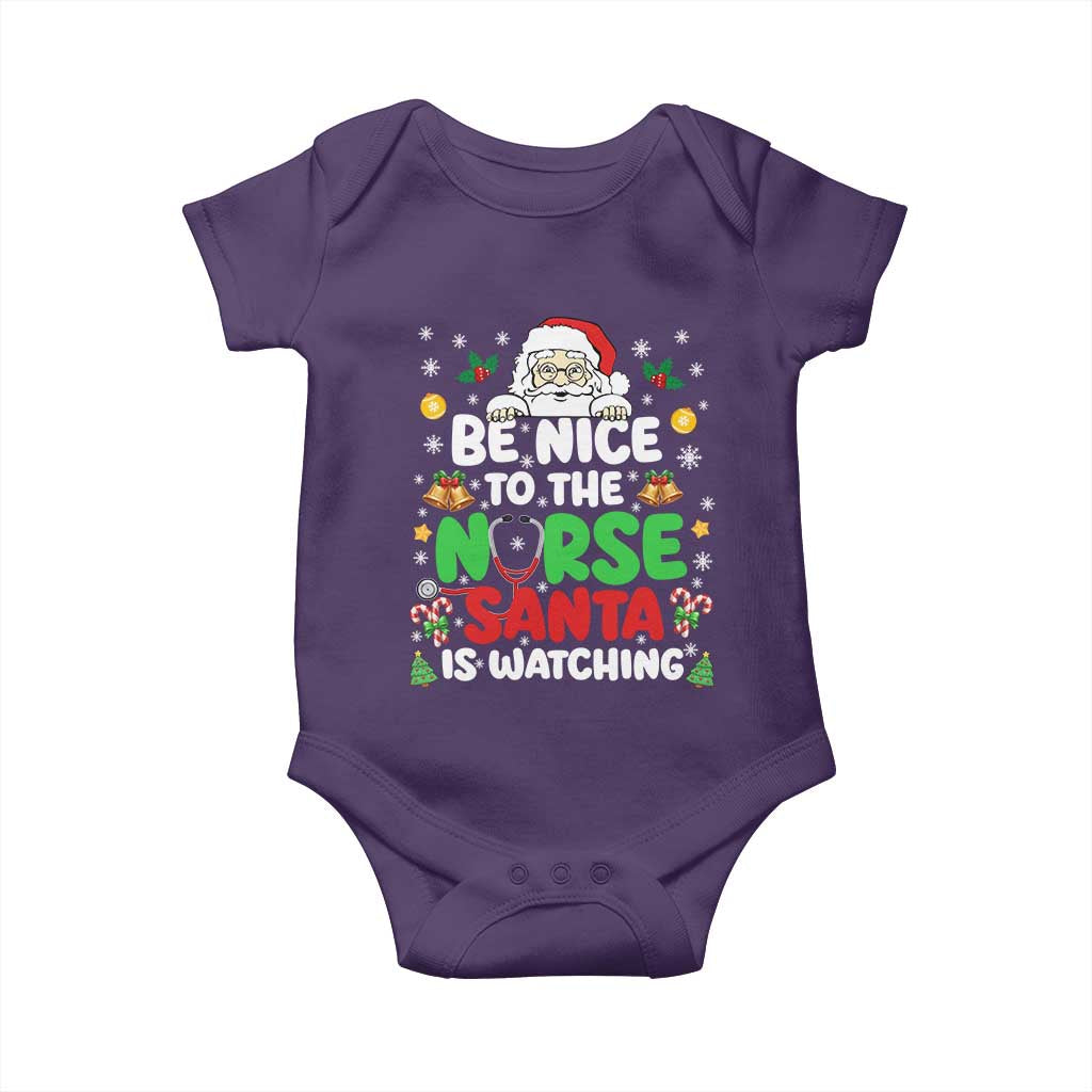 Christmas Nurse Baby Onesie Be Nice To The Nurse Santa Is Watching - Wonder Print Shop