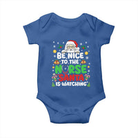 Christmas Nurse Baby Onesie Be Nice To The Nurse Santa Is Watching - Wonder Print Shop