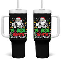 Christmas Nurse Tumbler With Handle Be Nice To The Nurse Santa Is Watching - Wonder Print Shop