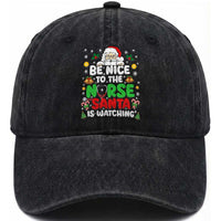 Christmas Nurse Washed Cotton Baseball Cap Be Nice To The Nurse Santa Is Watching