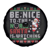 Funny Nurse Christmas Spare Tire Cover Be Nice To The Nurse Santa Is Watching - Wonder Print Shop