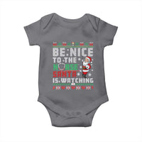 Funny Nurse Christmas Baby Onesie Be Nice To The Nurse Santa Is Watching - Wonder Print Shop