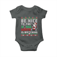 Funny Nurse Christmas Baby Onesie Be Nice To The Nurse Santa Is Watching - Wonder Print Shop