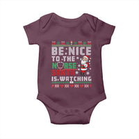 Funny Nurse Christmas Baby Onesie Be Nice To The Nurse Santa Is Watching - Wonder Print Shop