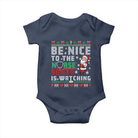 Funny Nurse Christmas Baby Onesie Be Nice To The Nurse Santa Is Watching - Wonder Print Shop