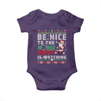 Funny Nurse Christmas Baby Onesie Be Nice To The Nurse Santa Is Watching - Wonder Print Shop