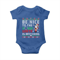 Funny Nurse Christmas Baby Onesie Be Nice To The Nurse Santa Is Watching - Wonder Print Shop