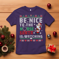 Funny Nurse Christmas T Shirt Be Nice To The Nurse Santa Is Watching - Wonder Print Shop