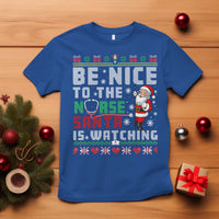 Funny Nurse Christmas T Shirt Be Nice To The Nurse Santa Is Watching - Wonder Print Shop