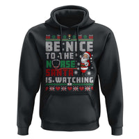 Funny Nurse Christmas Hoodie Be Nice To The Nurse Santa Is Watching - Wonder Print Shop
