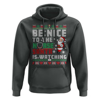Funny Nurse Christmas Hoodie Be Nice To The Nurse Santa Is Watching - Wonder Print Shop