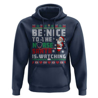 Funny Nurse Christmas Hoodie Be Nice To The Nurse Santa Is Watching - Wonder Print Shop
