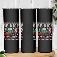 Funny Nurse Christmas Skinny Tumbler Be Nice To The Nurse Santa Is Watching - Wonder Print Shop