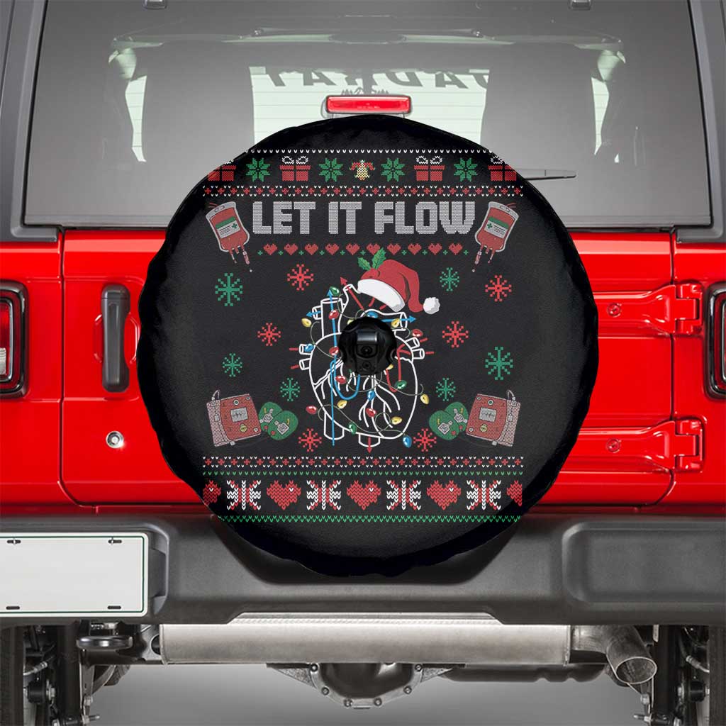 Let It Flow Christmas Spare Tire Cover Anatomy Heart Cardiac Nurse Santa Xmas - Wonder Print Shop