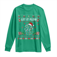 Let It Flow Christmas Long Sleeve Shirt Anatomy Heart Cardiac Nurse Santa Xmas - Wonder Print Shop