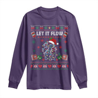 Let It Flow Christmas Long Sleeve Shirt Anatomy Heart Cardiac Nurse Santa Xmas - Wonder Print Shop