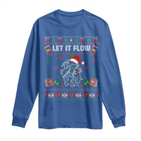 Let It Flow Christmas Long Sleeve Shirt Anatomy Heart Cardiac Nurse Santa Xmas - Wonder Print Shop