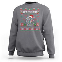 Let It Flow Christmas Sweatshirt Anatomy Heart Cardiac Nurse Santa Xmas - Wonder Print Shop