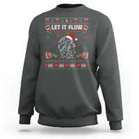 Let It Flow Christmas Sweatshirt Anatomy Heart Cardiac Nurse Santa Xmas - Wonder Print Shop